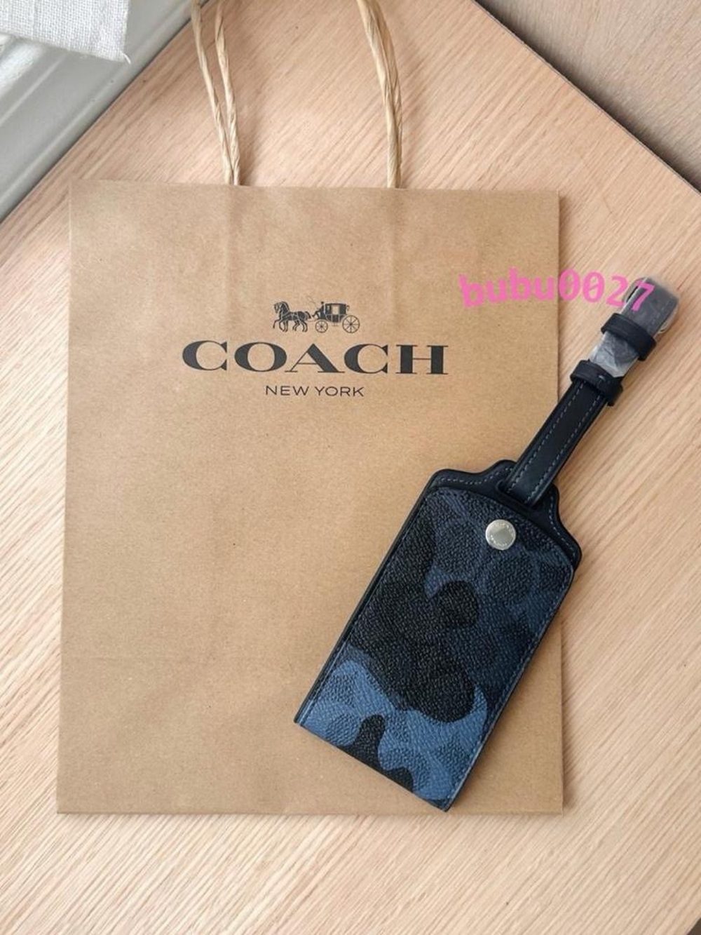 NWT✈️Coach Luggage Tag In Signature Camo Print CX877 Travel Gift For Him